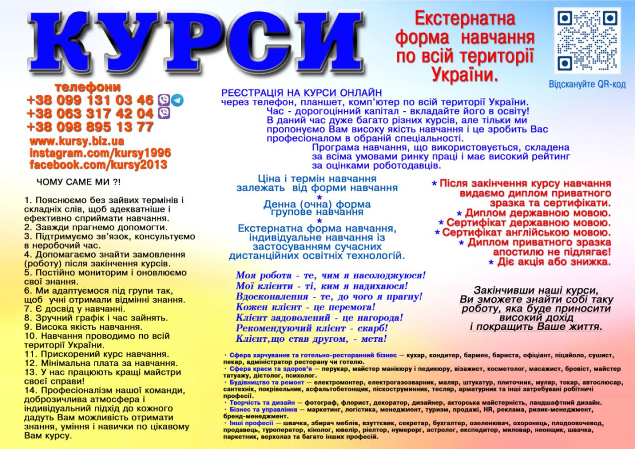 Курси зварник, електрик, слюсар, токар, маляр, плиточник